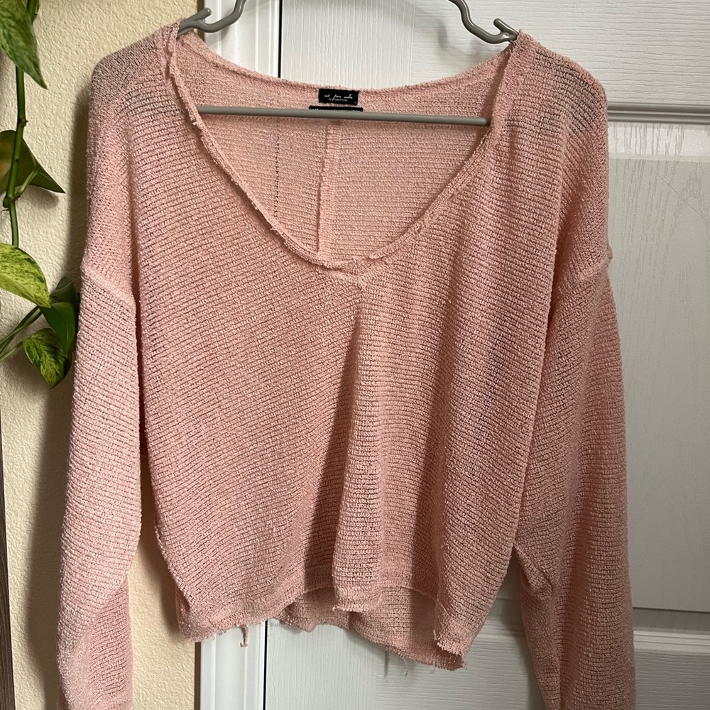 Urban outfitters sheer pink sweater